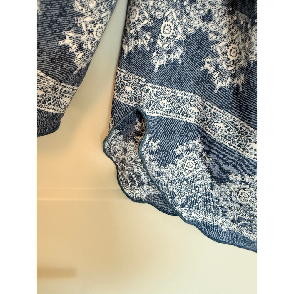 Bluebell Denim Blue Off Shoulder Women Blouse Tie‎ cuff Bandana Print Size Small - Picture 4 of 7